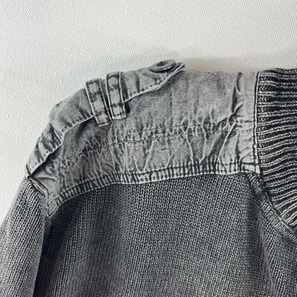 Method 1/4 Zip Shoulder Patch Men’s Faded Charcoal Gray Knit Sweater Size L - Picture 10 of 11